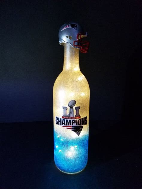 New England Super Bowl Led Bottle Light New England Patriots Etsy