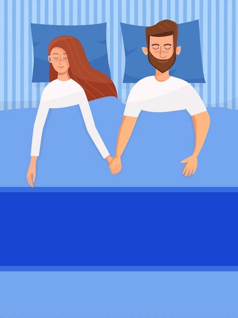 Premium Vector Couple Of Young People Man And Woman Sleeping In The Bed In The Dark Vector