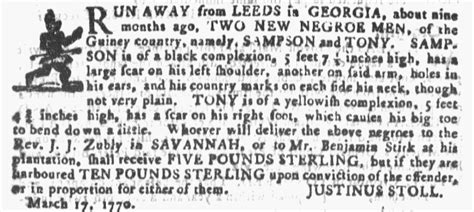 Slavery Advertisements Published April 11 1770 The Adverts 250 Project