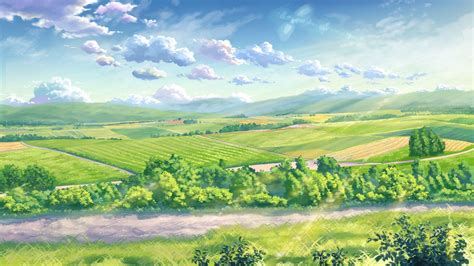 Cute Green Anime Landscape Wallpapers Wallpaper Cave