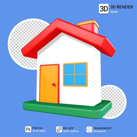 Casa 3d Con Fondo Transparente Archivo Psd Premium