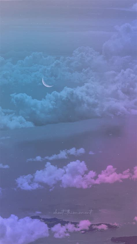 Colors In The Sky Aesthetics Clouds Cloudscape Cosmic Crescent