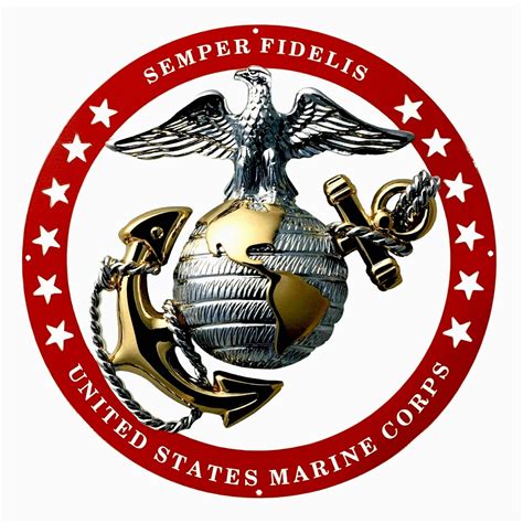 Usmc Officer Round Large Wall Emblem Red Circle 19x19 Marine Corps