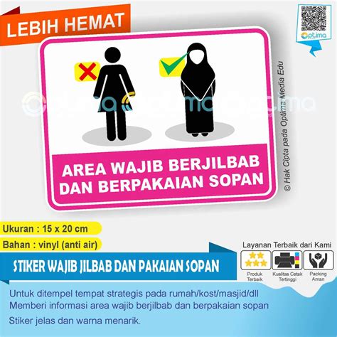 Jual Stiker Wajib Memakai Jilbab Dan Berpakaian Sopan Indonesiashopee
