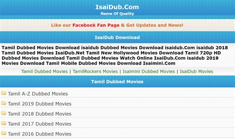 Yes, you can even search for the movies from different years as well. Isaidub Movies Download Website 2019: New Hollywood Tamil ...