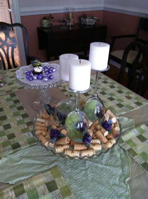 Quick And Easy Centerpiece Made From Upside Down Wine Glasses Bottles Decoration Glass