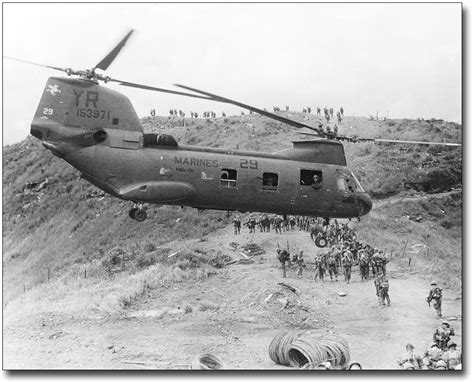 Helicopter Assisted Troop Lift Vietnam War 8x10 Silver Halide Photo