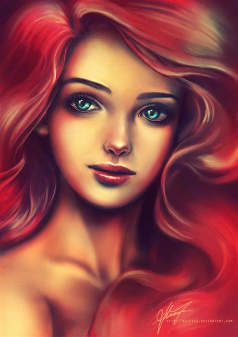 Full Hd Photos Ariel Characters Drawings Girls And Women Mermaids Movies People Red