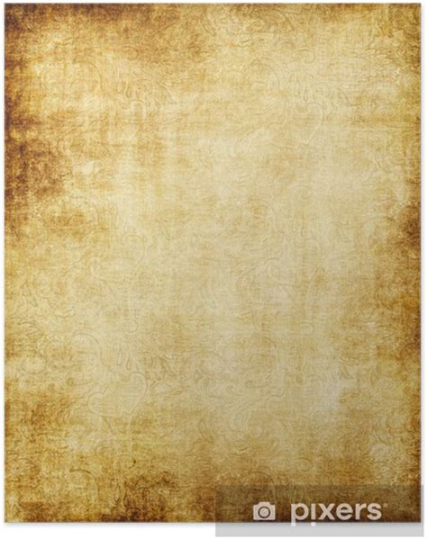 Old Yellow Brown Vintage Parchment Paper Texture Poster