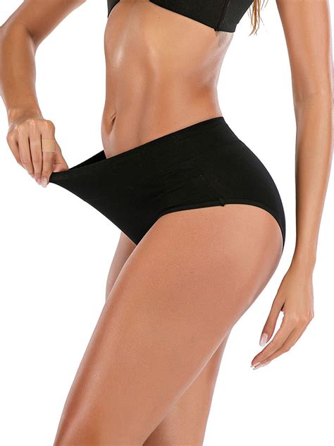Womens Seamless 4 Pack Underwear Seamless High Waist Underwear Cotton