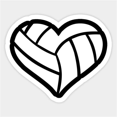 Volleyball Heart Volleyball Sticker Teepublic