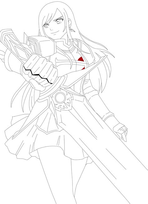 erza scarlet lineart by CursedIceDragon on DeviantArt | Desenhos de