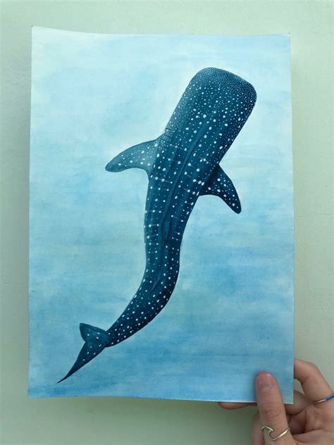 Whale Shark On Wathercolor Paint Wathercolor Whaleshark Shark Sea