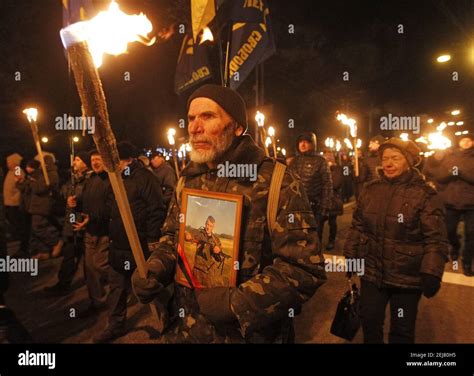 Ukrainian Nationalists Participate At A Torch March Marking The 111th