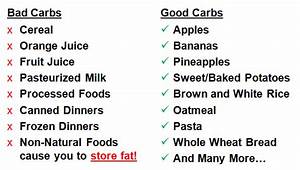 Good Carbs Bad Carbs Chart Google Search Healthy Recipes