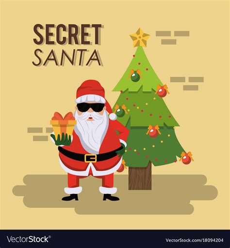 Secret Santa Cartoon Royalty Free Vector Image