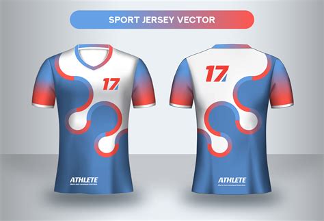All 32 teams are featured and each jersey has a nod to their actually jersey, and a football team from somewhere around the world. Circular blue and red football Jersey design. Uniform t ...