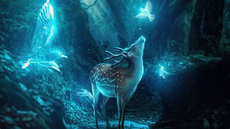 1920x1080 Reindeer Magical Forest Laptop Full Hd 1080p Hd 4k