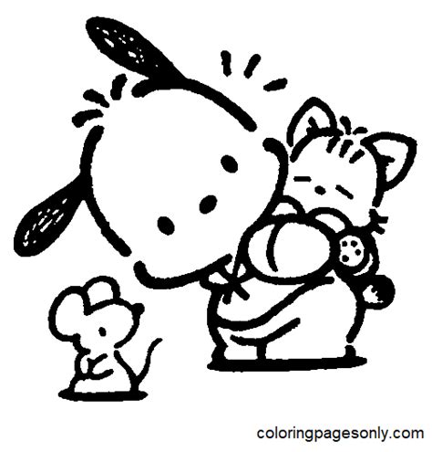 Adorable Pochacco Coloring Page Free Printable Coloring Pages