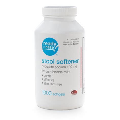 Brand names, dosage, side effects, contraindications docusate sodium is a stool softener that is used for occasional constipation especially in children. Medline Generic OTC Docusate Sodium Sg, 100Mg, 1000 Bt ...