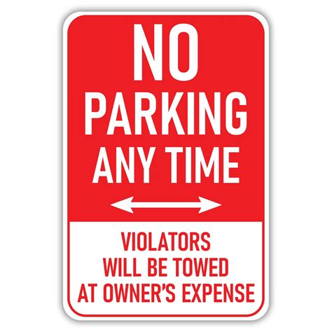 No Parking Anytime Sign Parking Signs Aluminum Etsy