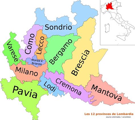I capoluoghi di provincia sono i comuni che appartengono e identificano la presenza di una provincia nella loro regione. Lombardia | Ligne de Partage