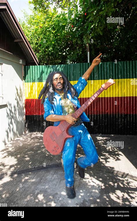 Bob Marley Statue Culture Yard Museum Trench Town Kingston Jamaica Central America Stock