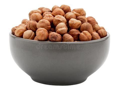 Peeled Hazelnuts In A Bowl Isolated On White Stock Photo Image Of