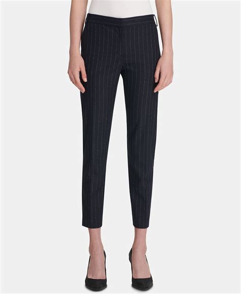 Dkny Essex Pinstriped Ankle Pants And Reviews Pants And Capris Women