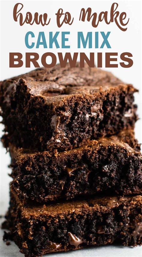 How To Make Brownies From Cake Mix In 2021 Cake Mix Brownies Brownie