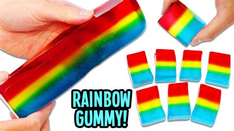 How To Make A Huge Rainbow Gummy Candy With Only 3 Jello Colors Easy