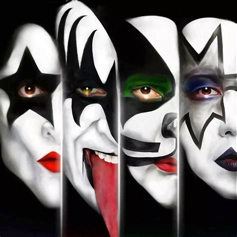 Kiss Faces Rock Band Painting Group Art Digital Art By Music N Film Prints
