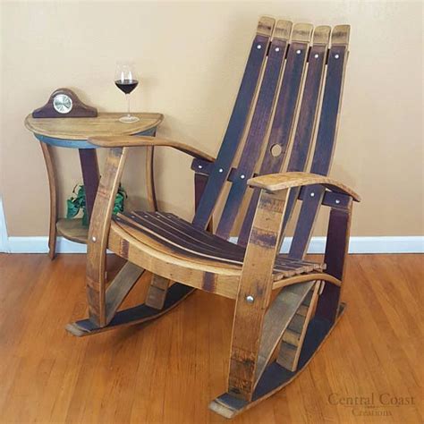 Wine Barrel Stave Rocking Chair Rustic Furniture Home Patio Living Room