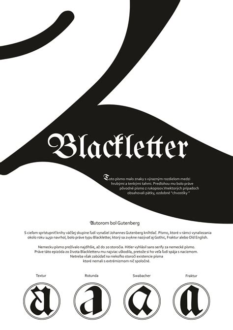 Blackletter Plagát Typographic Poster Lettering Design Lettering