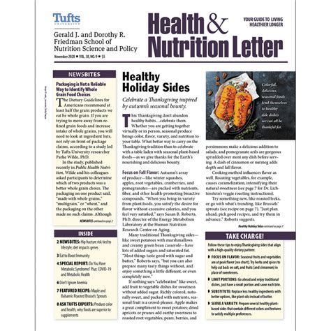 Tufts University Health And Nutrition Letter Magazine Subscriber Services