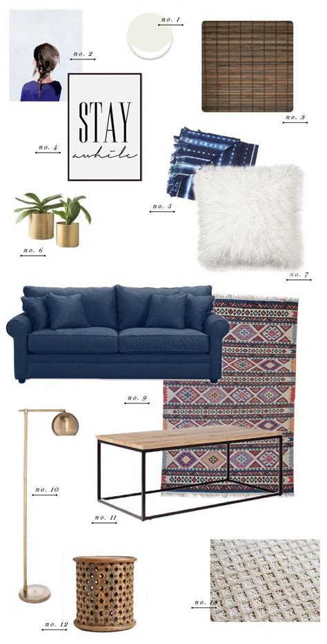 Balance the color of your house with red oak hardwood flooring. Living Room Style Update: Navy Blue Sofa - Earnest Home co ...