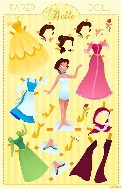 Belle Paper Doll Disney Princess Photo 37867183 Fanpop