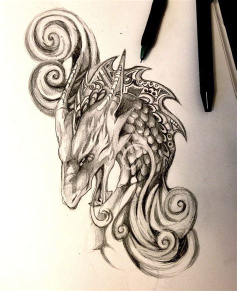Dragon With Swirls By Lucky978 On Deviantart Body Art Tattoos Swirl