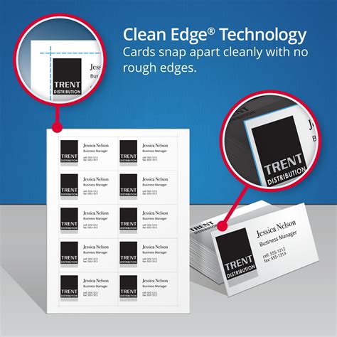 Avery® Clean Edge Business Cards Laser 2 X 3 12 White 1000box