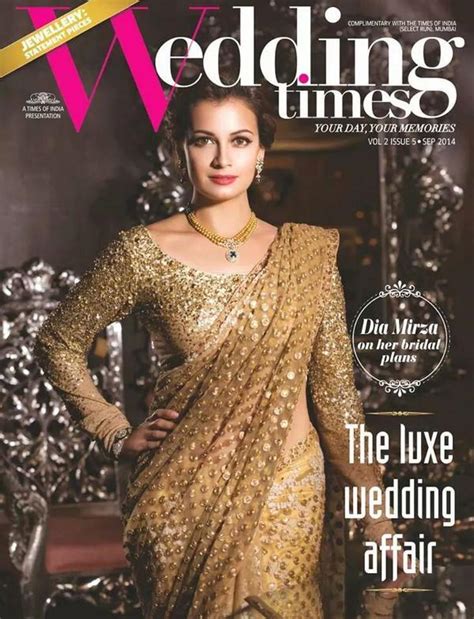 dia mirza look gorgeous in sabya mukherjee for wedding times magazine september issue photo