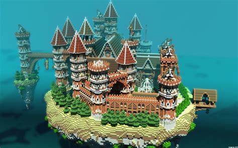 Medieval Castle In The Sky Minecraft Beach House Minecraft Castle