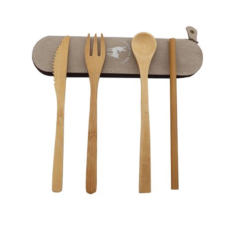 Good Quality Travel Cutlery Set Eco-friendly Flateware Set Organic Reusable Bamboo Cutlery Set ...