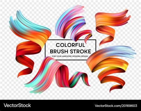 Set Of Colorful Brush Strokes Modern Design Vector Image