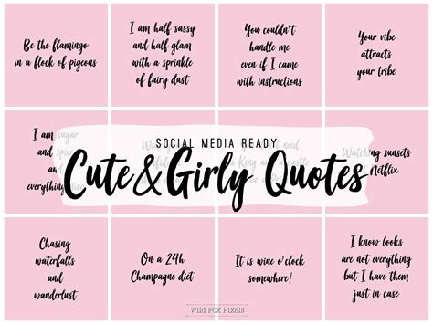 24 Pink Cute Girly Instagram Quotes Girl Power Social Media Quotes