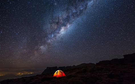 Night Camping Stars Landscape Milky Way Wallpapers Hd