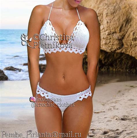 Pair with a sarong for a breezy look, or maybe you prefer a bikini? Bikini Crochet white Honeymoon swimsuit island sea wedding ...