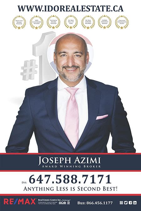 Joseph Azimi Top And Award Winning Remax Hall Of Fame Luxury Real