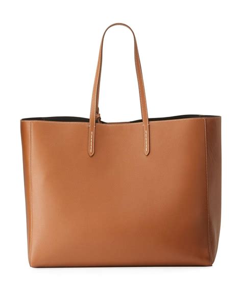 Ralph Lauren Smooth Leather Tote Bag In Brown Lyst