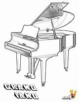 Piano Coloring Instrument Musical Grand Yescoloring Mighty sketch template