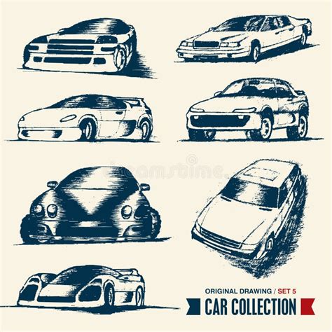 Car Collection Drawing Set 2 Stock Vector Illustration Of Prototype